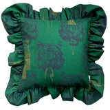 coco tiger green | Ruffled cushion cover